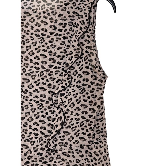 Cabi Women Tank Top 2 Piece Leopard Print Flutter Ruffle V Neck Sleeveless Small - Picture 7 of 10
